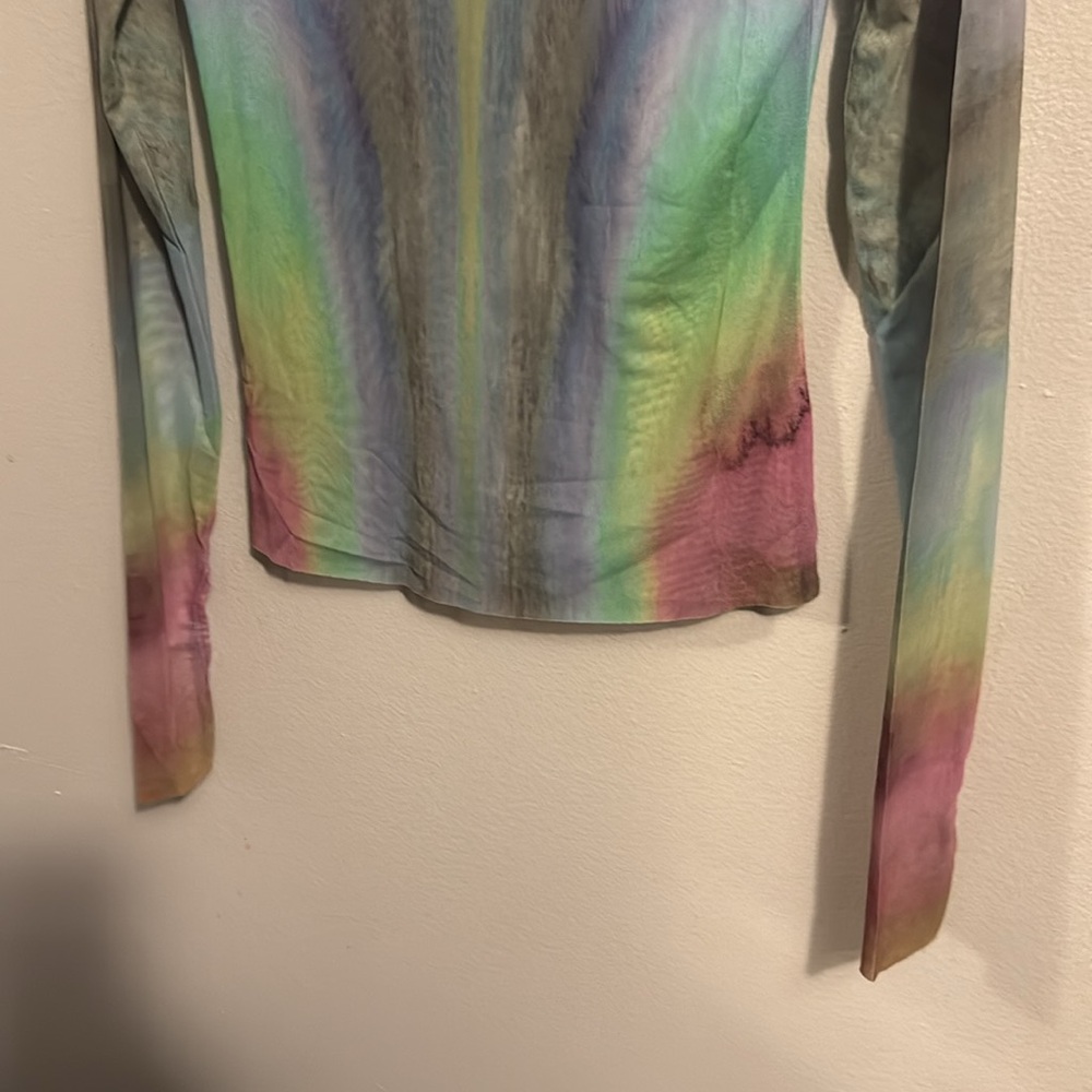 Afrm Zadie Multicolor Long Sleeve Turtleneck Top - Picture 2 of 5